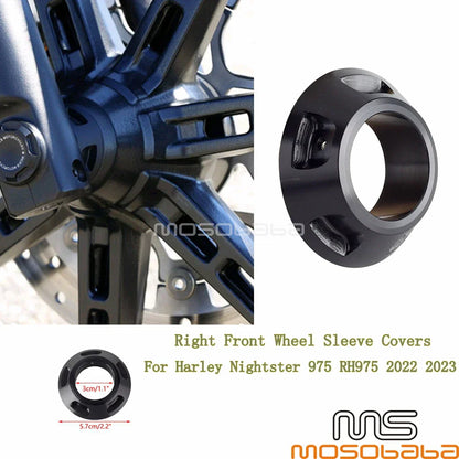 Aluminium Right Front Wheel Sleeve Covers for Harley Nightster 975 (2022-2023)