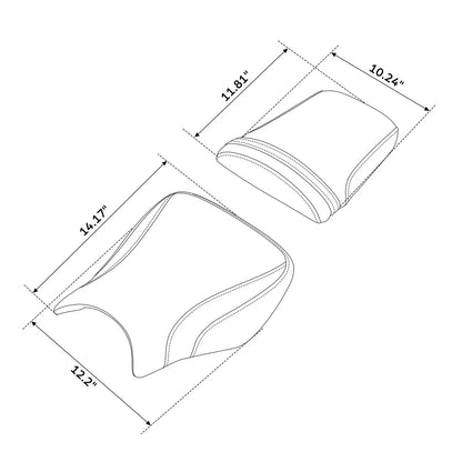 Black Rider Driver & Passenger Seat for Honda CBR1000RR (2004-2007)