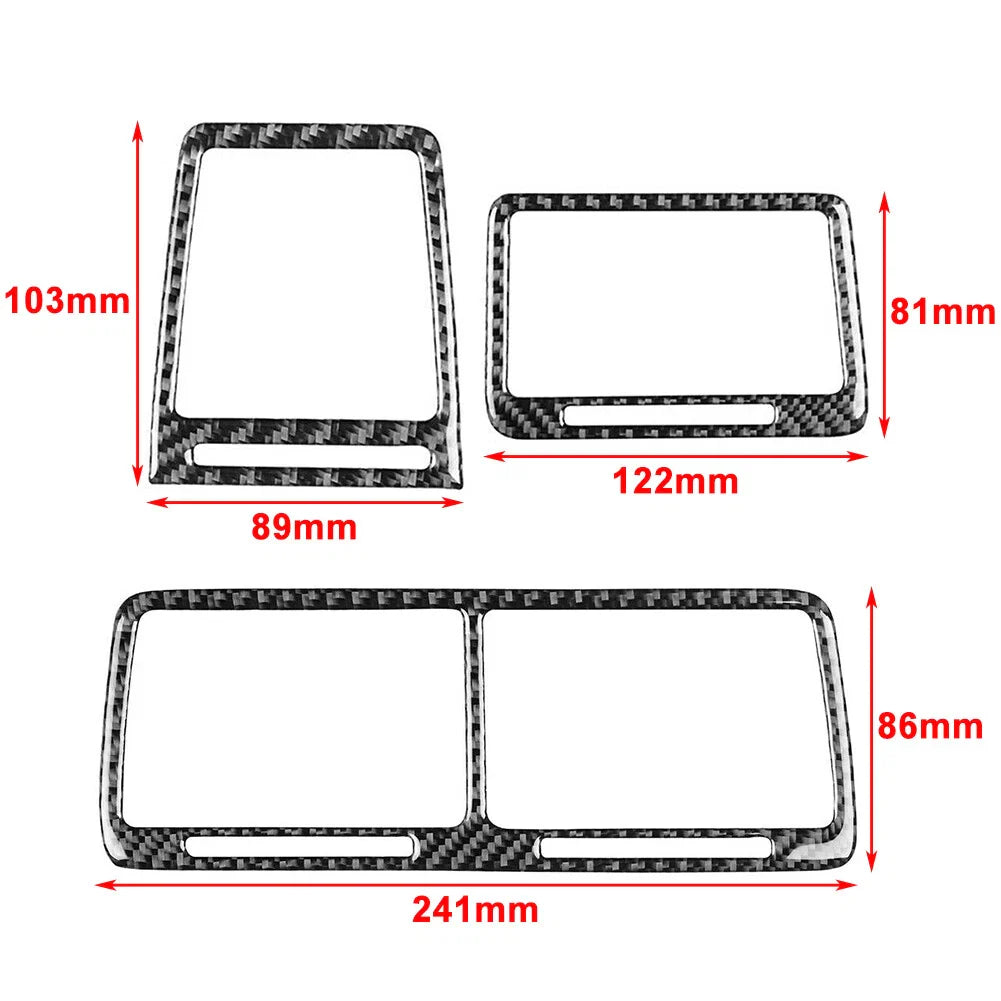 3 x Carbon Fiber Interior Air Vent Outlet Covers for Dodge Challenger (2008-2014)