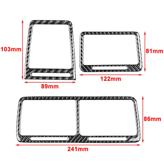 3 x Carbon Fiber Interior Air Vent Outlet Covers for Dodge Challenger (2008-2014)