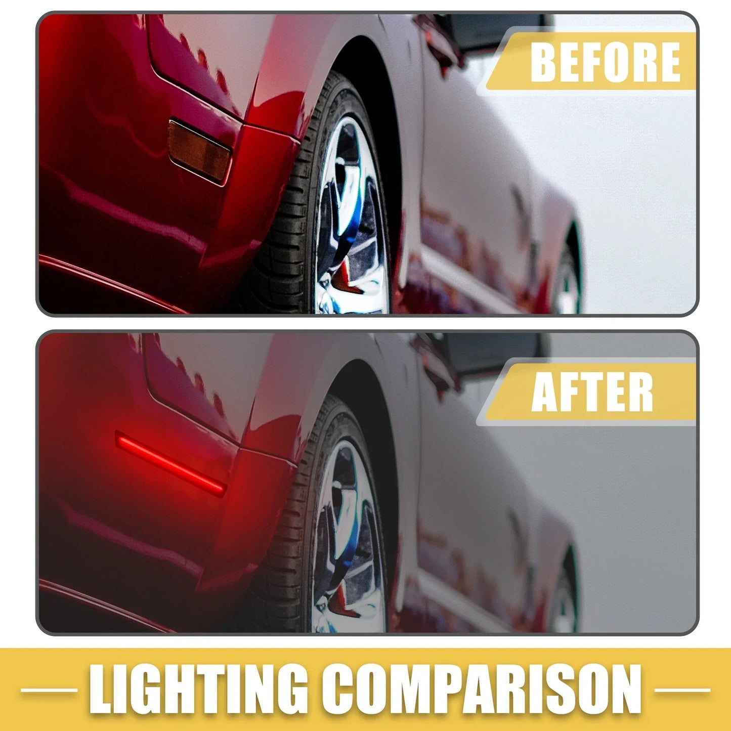 LED Side Marker Lights 2 x Amber Red for Dodge (68195788AB)