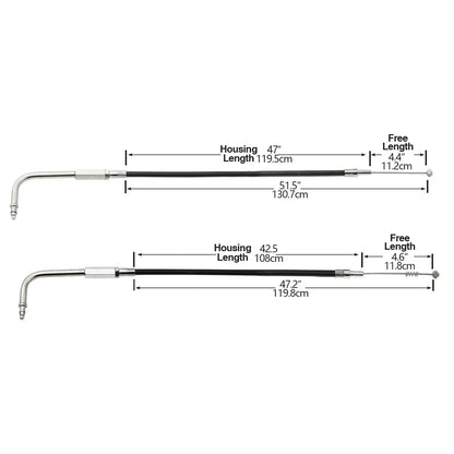 Throttle Cables 130cm for Harley Sportster XL883 XL1200 (2004-2023)