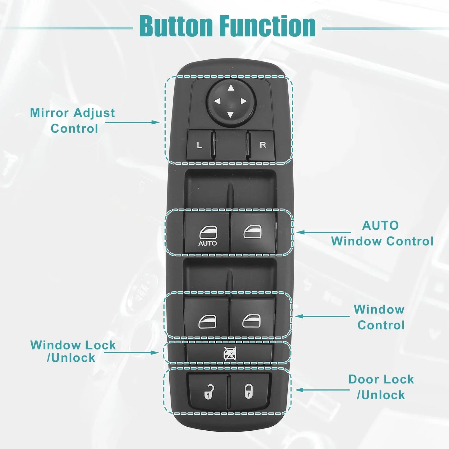 Front Driver Side Power Window Switch for Dodge Journey (2011-2020)