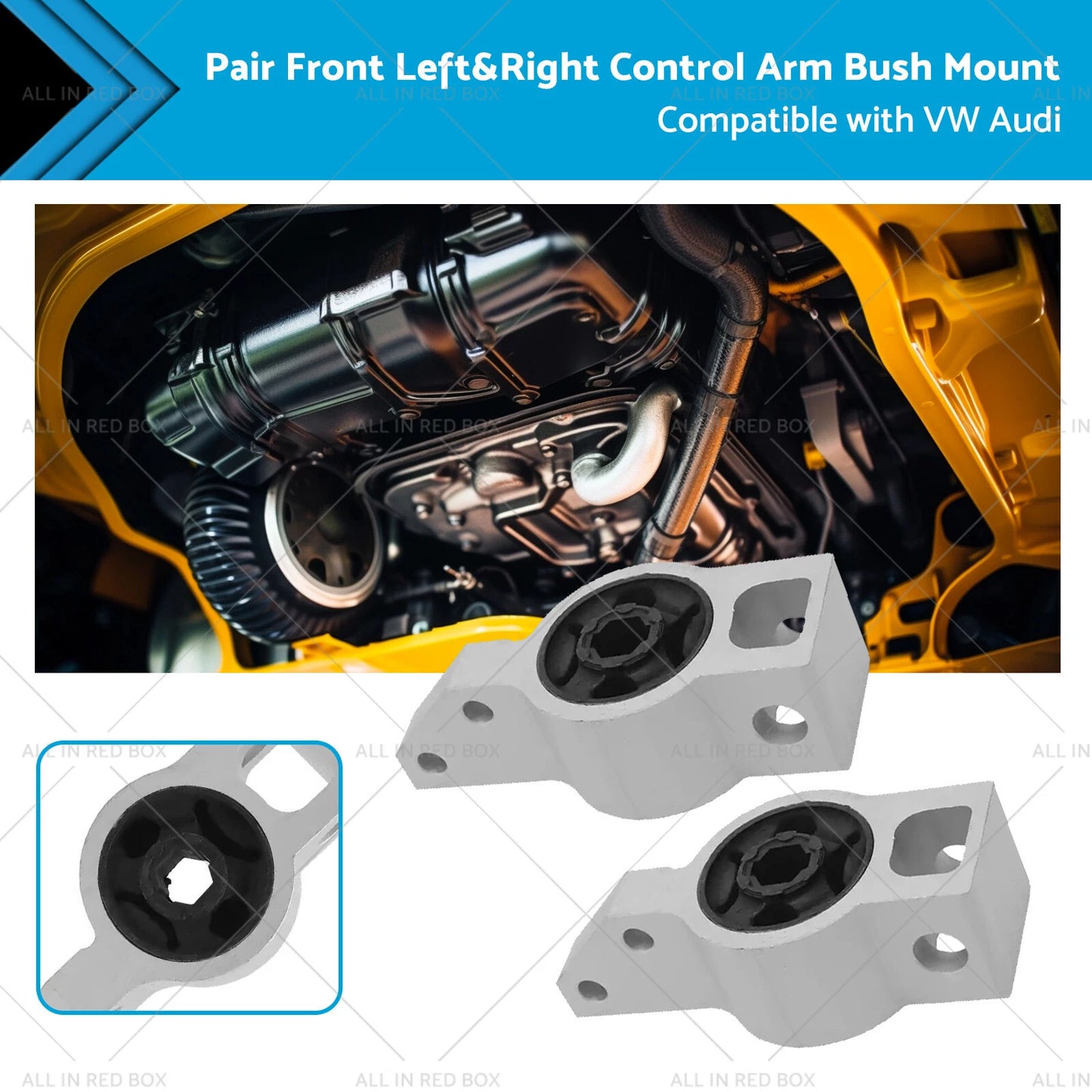 Front Left & Right Control Arm Bush Mounts for VW Caddy, Golf, Audi (2004-2020)