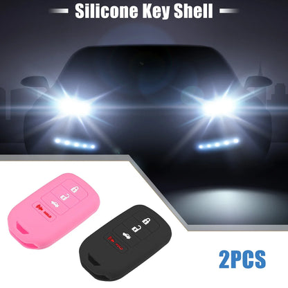 Smart Key Fob Cover for Honda Accord EX EXL EX-L 2013-2018 Black Pink (2 x)