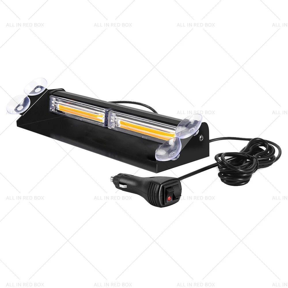 Amber LED Flashing Beacon Strobe Warning Light for Car Truck Windshield Dash