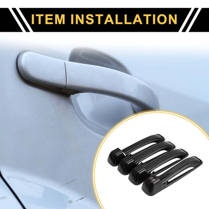4 x Outside Door Handle Covers for Dodge Ram 1500 (2009-2018) Carbon Fiber