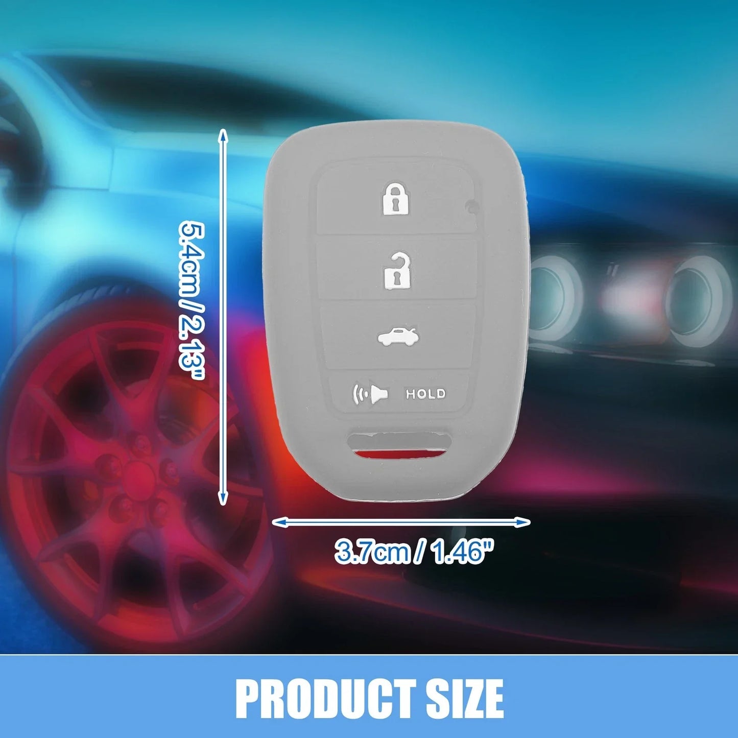 Smart Key Fob Cover Protector for Honda Civic Accord CR-V HR-V Gray (2 x)
