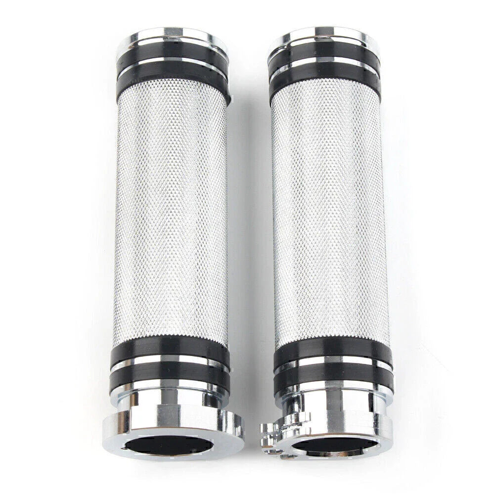 1'' Chrome Handlebar Grips for Harley Sportster, Dyna, Softail, Touring