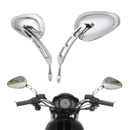 8mm Chrome Rear-View Mirrors for Harley Street Glide Sportster Dyna Softail