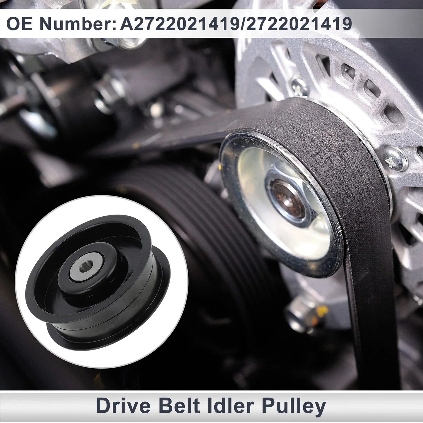 Drive Belt Idler Pulley for Mercedes-Benz W463 (2009-2014) Black 1 x Pc