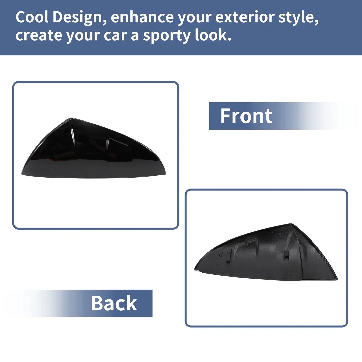 Gloss Black Left Right Mirror Cover Cap Replacement for Lexus ES (2018-2023)