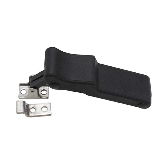 3.8" Flexible Rubber Draw Latch for Boat Cargo Box w/ Stainless Keeper Brackets