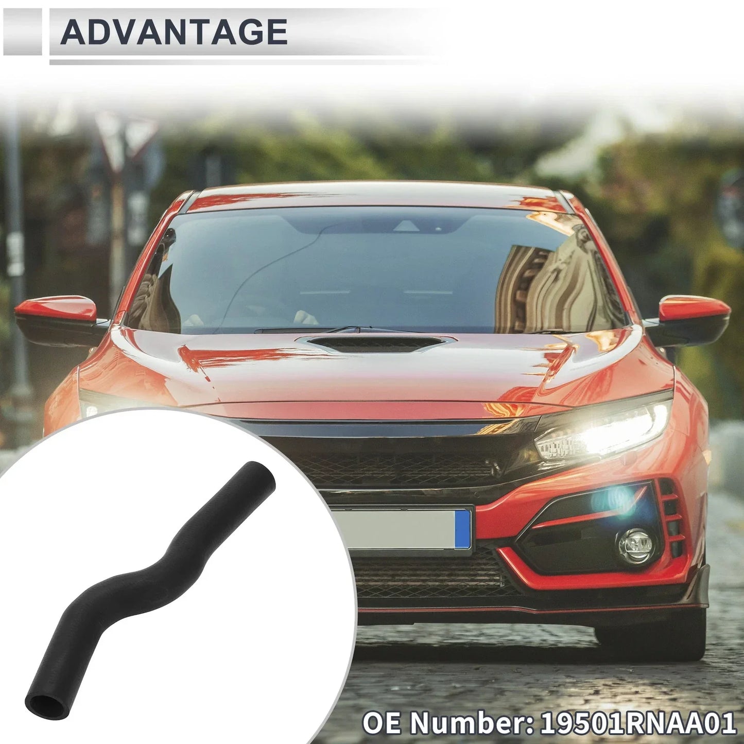 Radiator Coolant Hose for Honda Civic (2006-2011) Rubber Black 1 x Piece