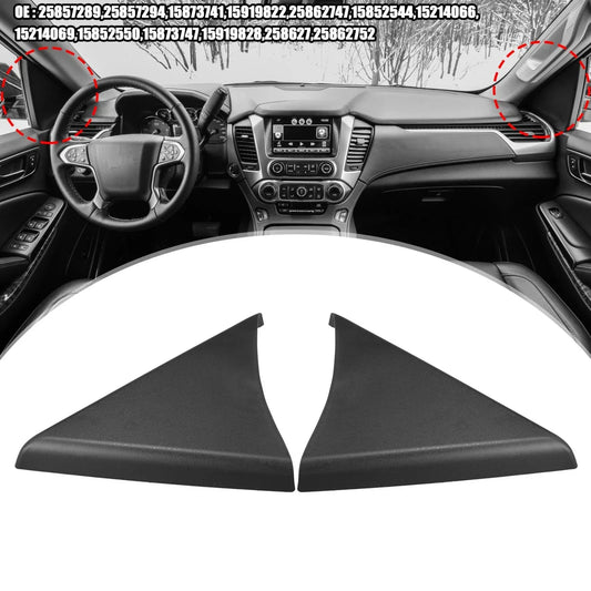 2 x Front Door Upper Trim Panels for Chevy Silverado & GMC Sierra