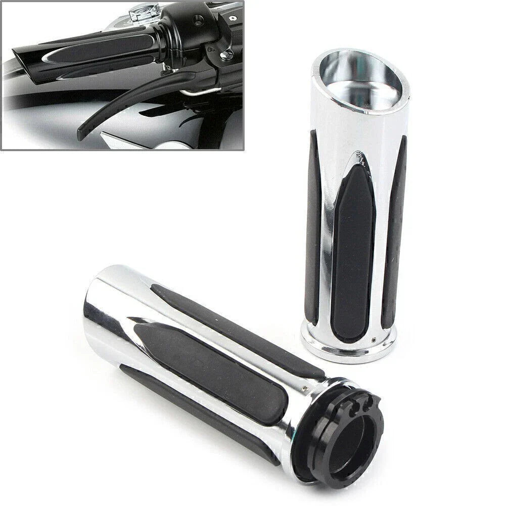 Chrome Handlebar Hand Grips for Harley Touring Road Electra Glide Softail (N/A)