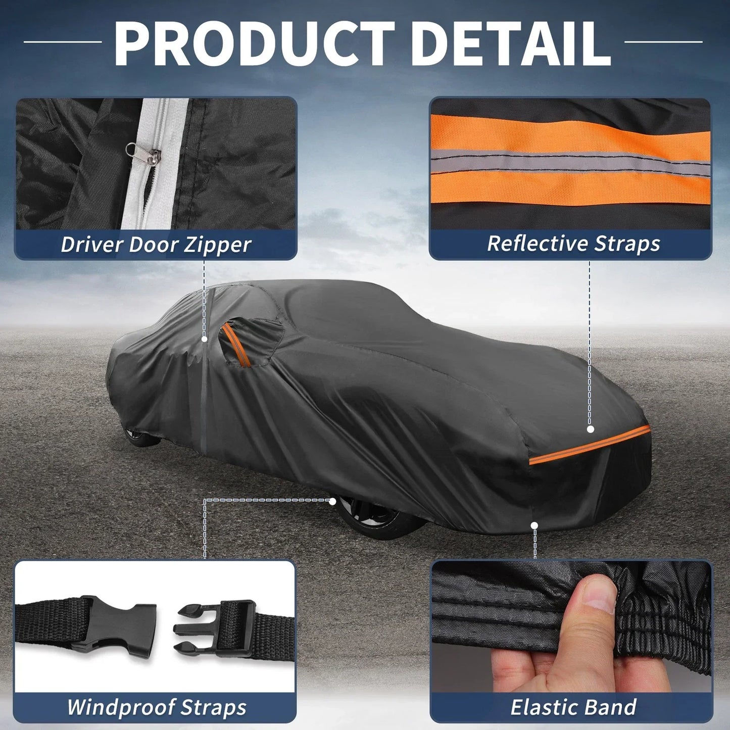 Waterproof PEVA Cotton Car Cover for Porsche 911 (2013-2023) with Zipper