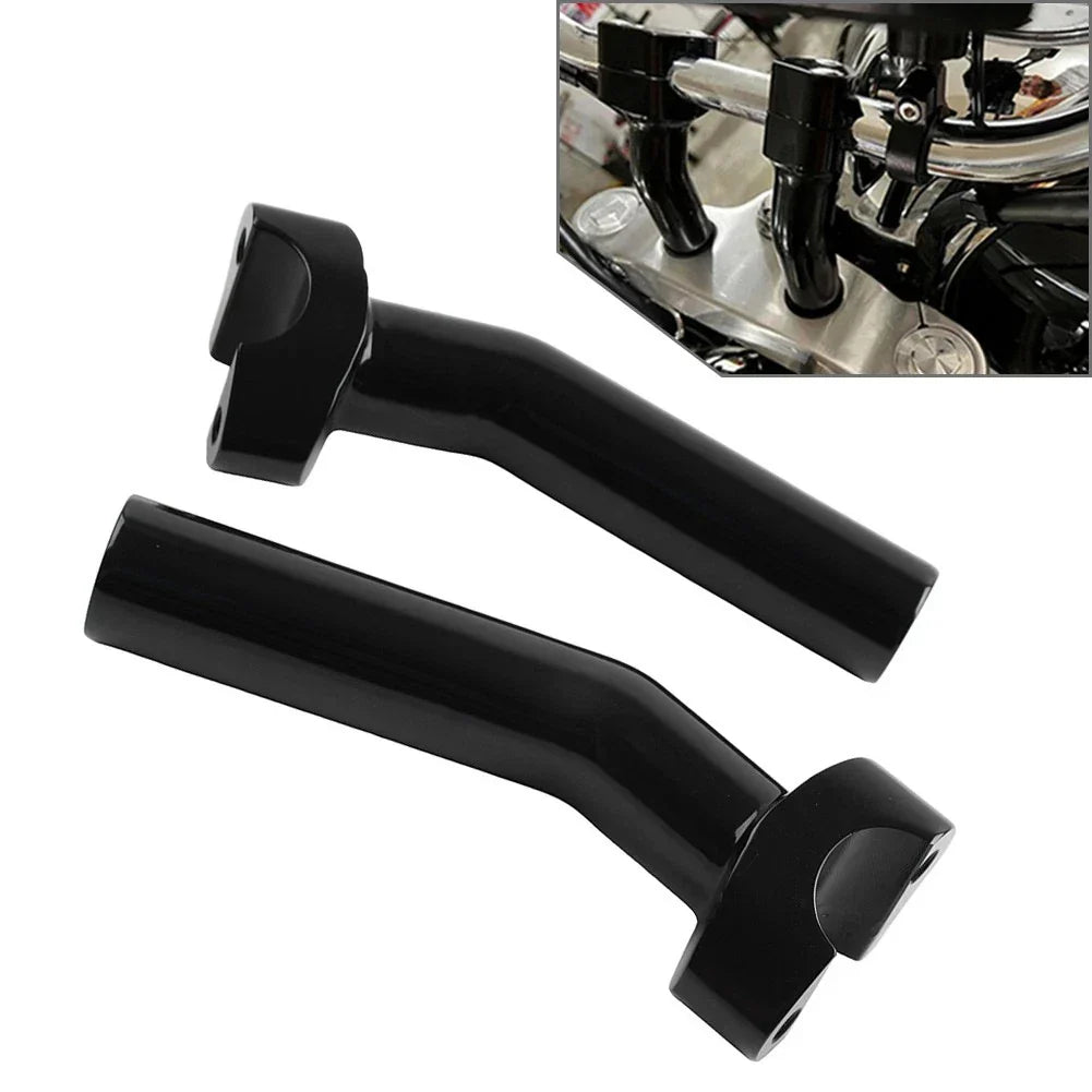 6" CNC Pullback Handlebar Risers Black for Harley Dyna Softail Sportster (2004-2023)