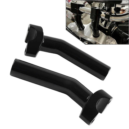 6" CNC Pullback Handlebar Risers Black for Harley Dyna Softail Sportster (2004-2023)