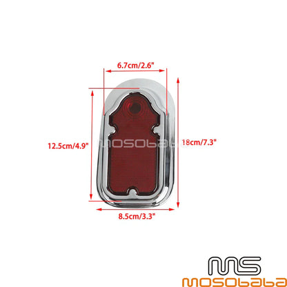 Metal Chrome Red Tombstone Brake Tail Light for Harley Fat Boy Softail