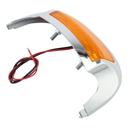 Chrome Front Fender Tip Orange Light for Harley Electra Glide FLHT (2014-2022)