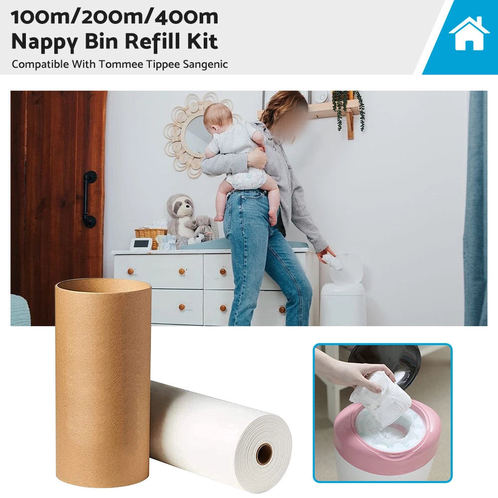 Nappy Bin Refill Kit for Tommee Tippee Sangenic (400m)