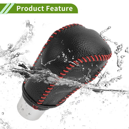 Gear Shift Knob Cover for Honda Civic 2016-2021 Pebbled Black Red Faux Leather