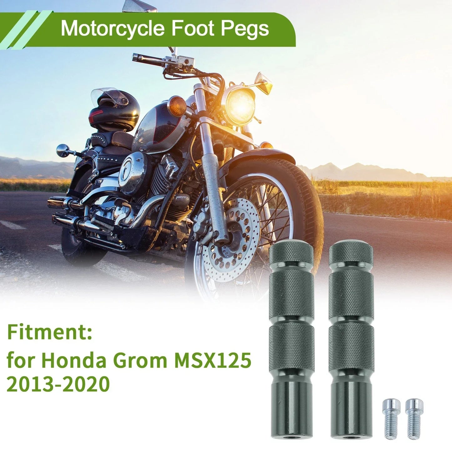 Motorcycle Foot Pegs for Honda Grom MSX125 2013-2020 Aluminum Alloy Gray