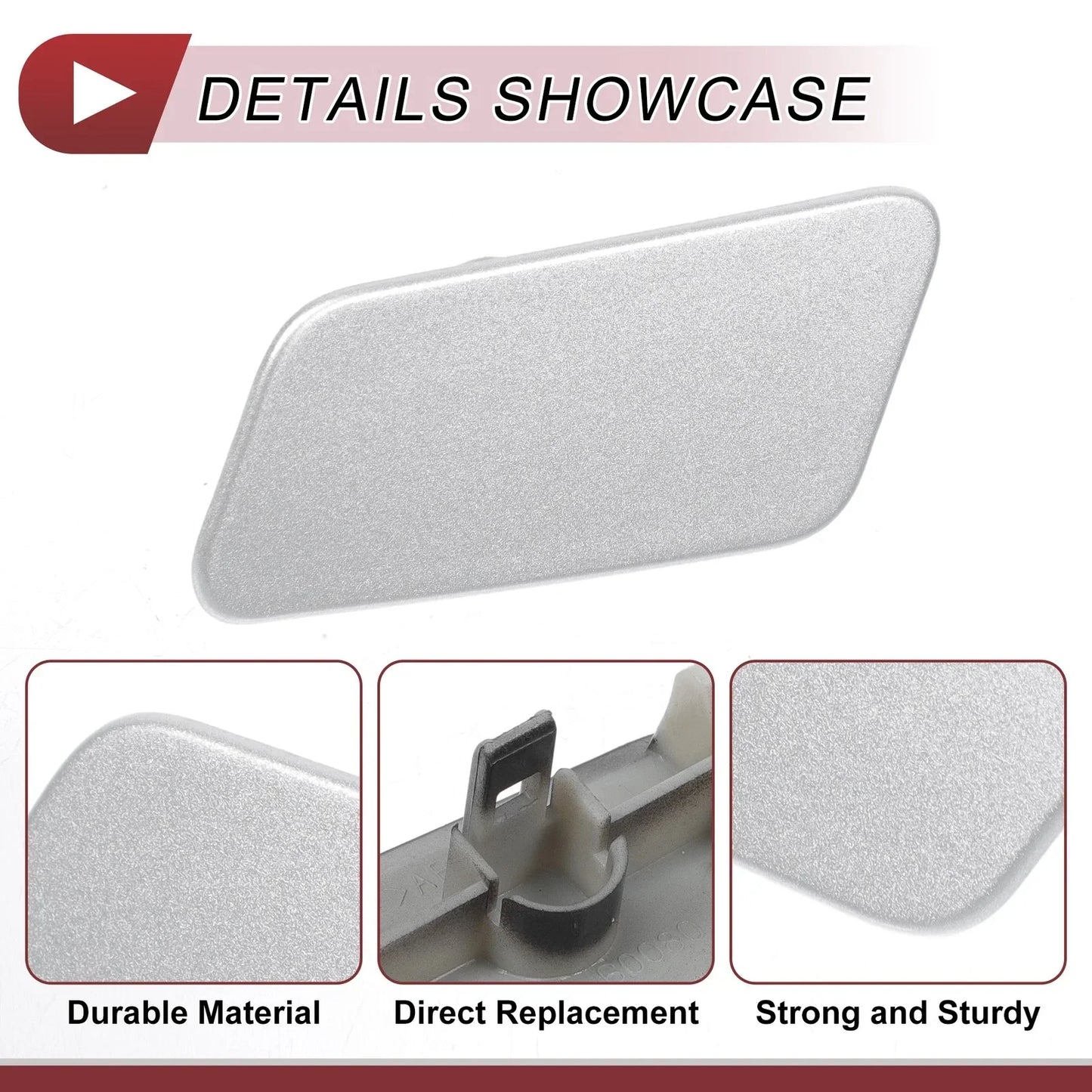 Front Left Washer Nozzle Cover for Lexus LX570 (2016-2021) Silver Tone 1 x