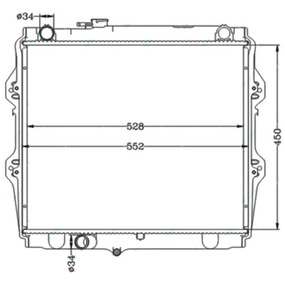 Alloy Core Radiator for Toyota Hilux LN147 LN167 LN172 4cyl 3.0L 5L (1997-2000)