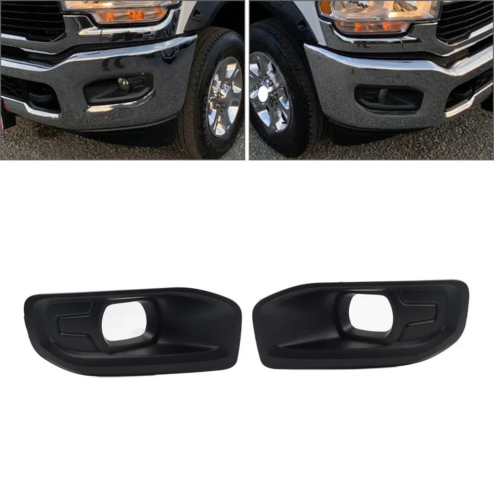 Fog Light Bezel Covers for Dodge Ram (2019-2024) - Black ()