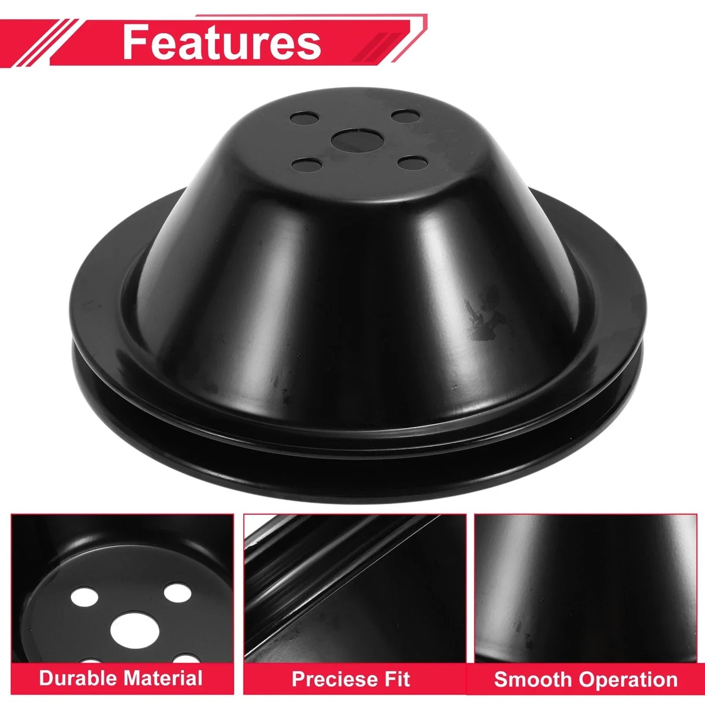 SWP Single-Groove Short Water Pump Pulley for Chevy SBC Small Block (1968-1986)