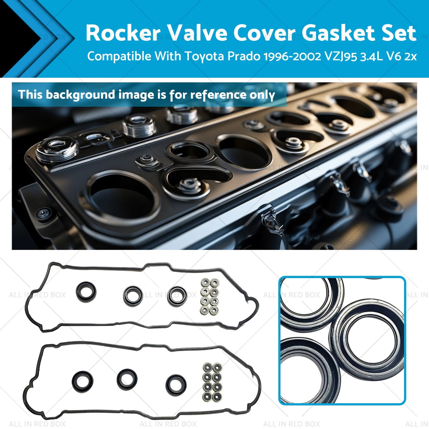 Rocker Valve Cover Gasket for Toyota Prado VZJ95 3.4L V6 (1996-2002) 2x