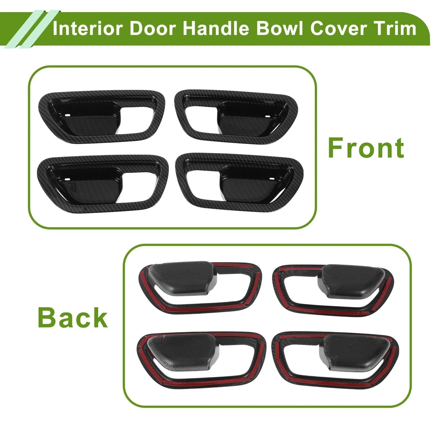 Interior Door Handle Bowl Cover Trim for Honda HR-V (2023-2025) Carbon Fiber