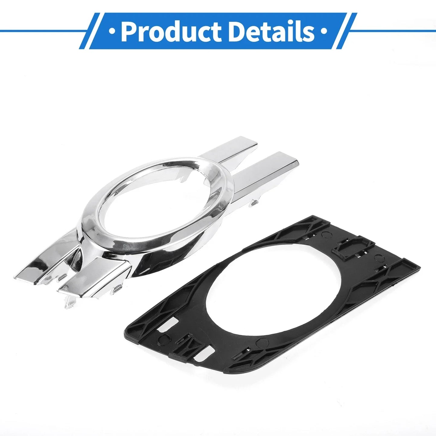 Right Fog Light Grill for Mercedes-Benz (2006-2012) Silver Tone, Black