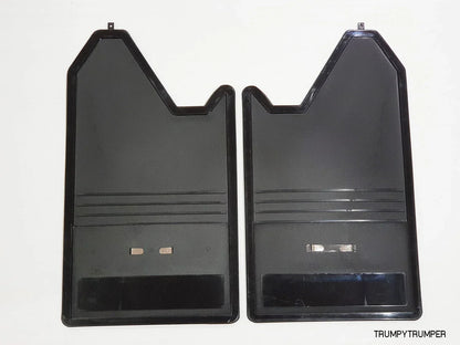 Amber Reflector Mud Flaps Splash Guards for Universal Car Truck - Black Plastic