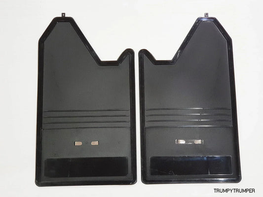 Amber Reflector Mud Flaps Splash Guards for Universal Car Truck - Black Plastic