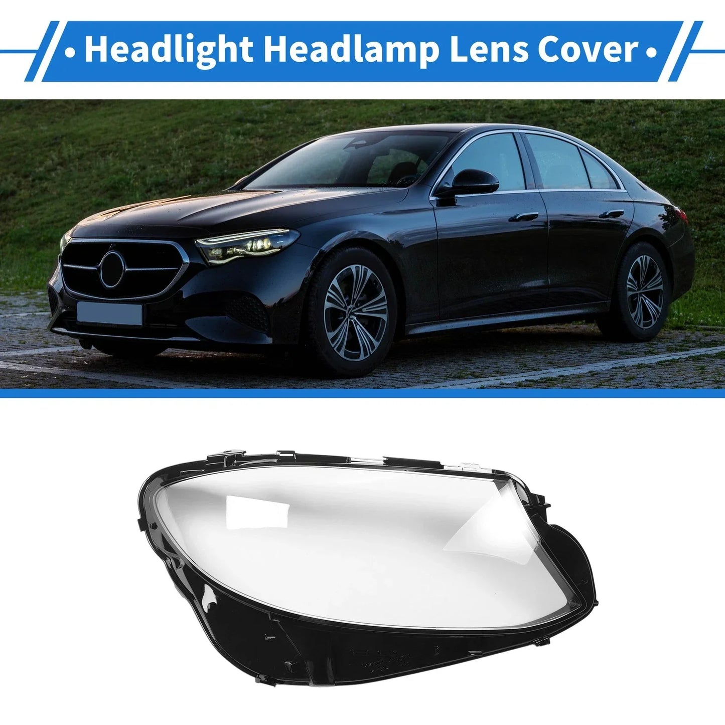 Car Front Right Headlight Lens Cover for Mercedes-Benz E-Class (2016-2021)