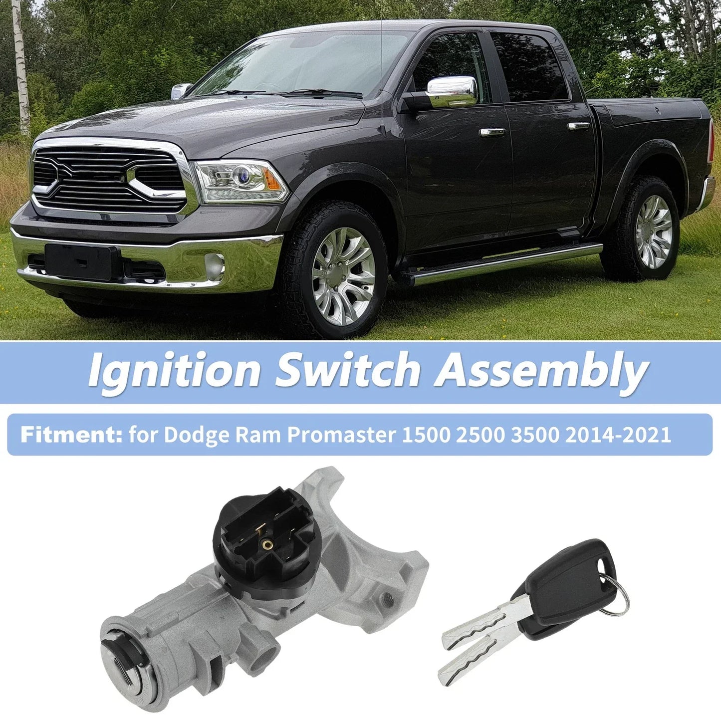 Ignition Lock Cylinder W/ 2 Keys for Dodge Ram Promaster 1500 (2014-2023)