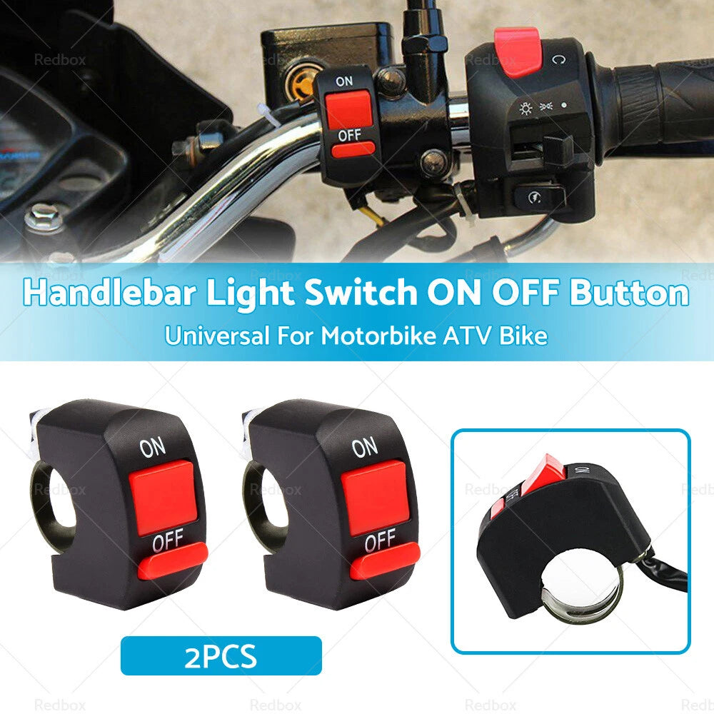 Universal Motorcycle ATV Handlebar Light Switch ON OFF Button Black