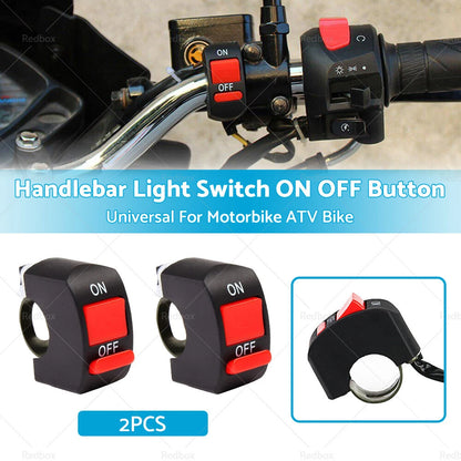 Universal Motorcycle ATV Handlebar Light Switch ON OFF Button Black
