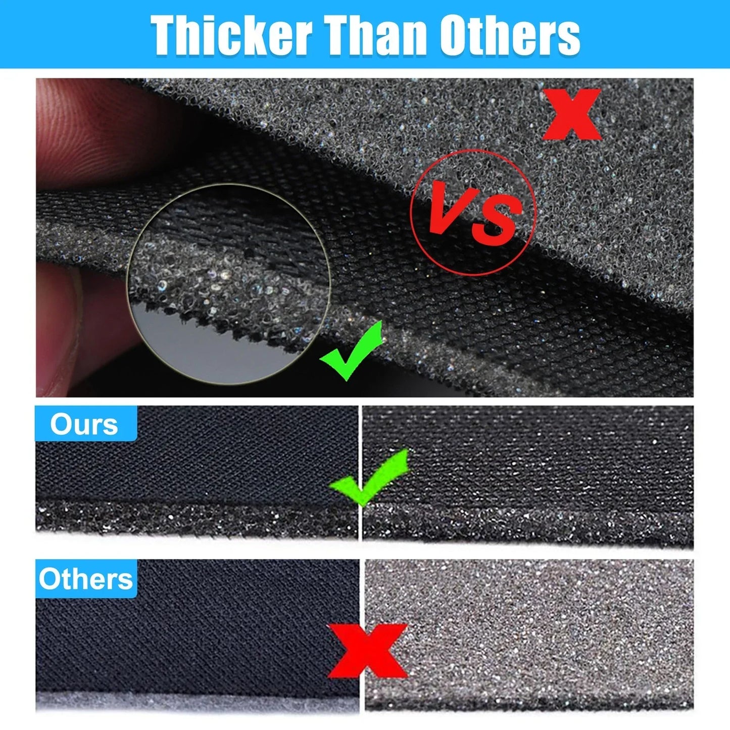 Car Rear Seat Covers Protectors for Dodge Ram Black Blue 3 x Pieces