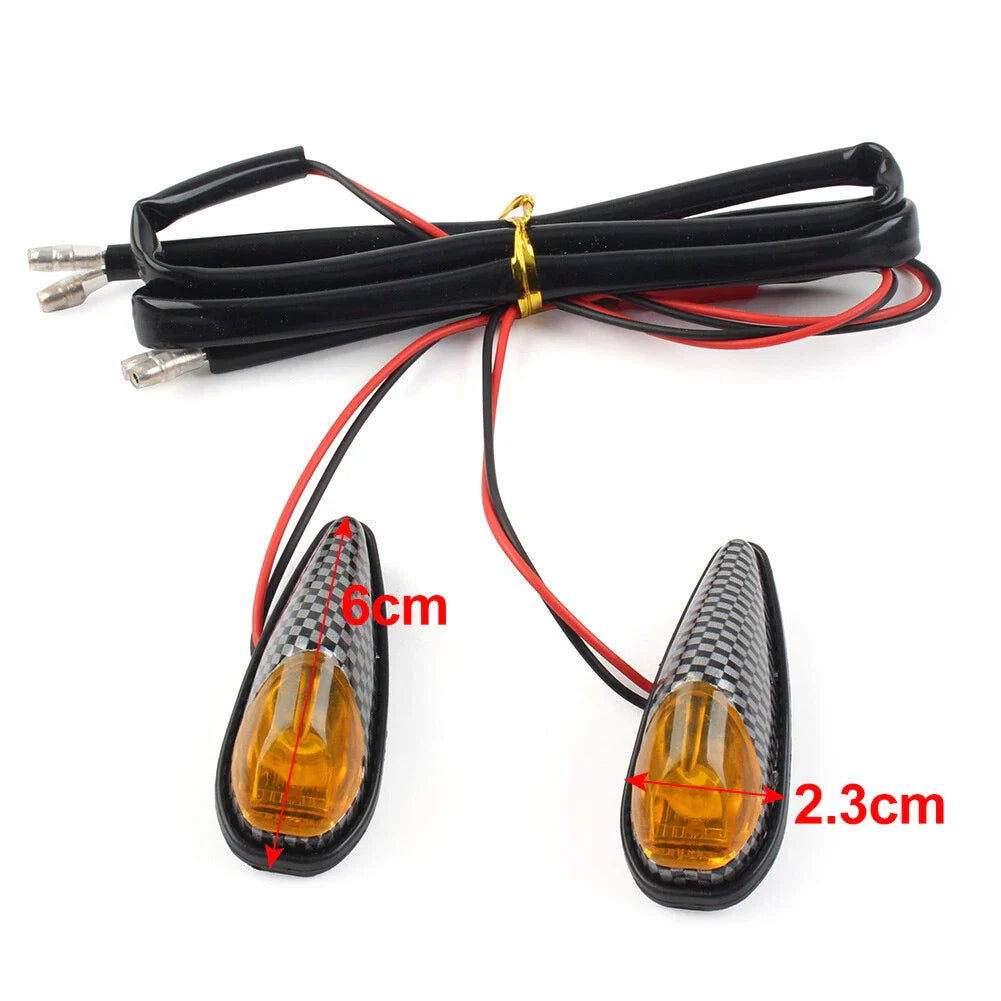 12V Yellow Motorcycle Turn Signal Indicator Blinker Lamps Mini