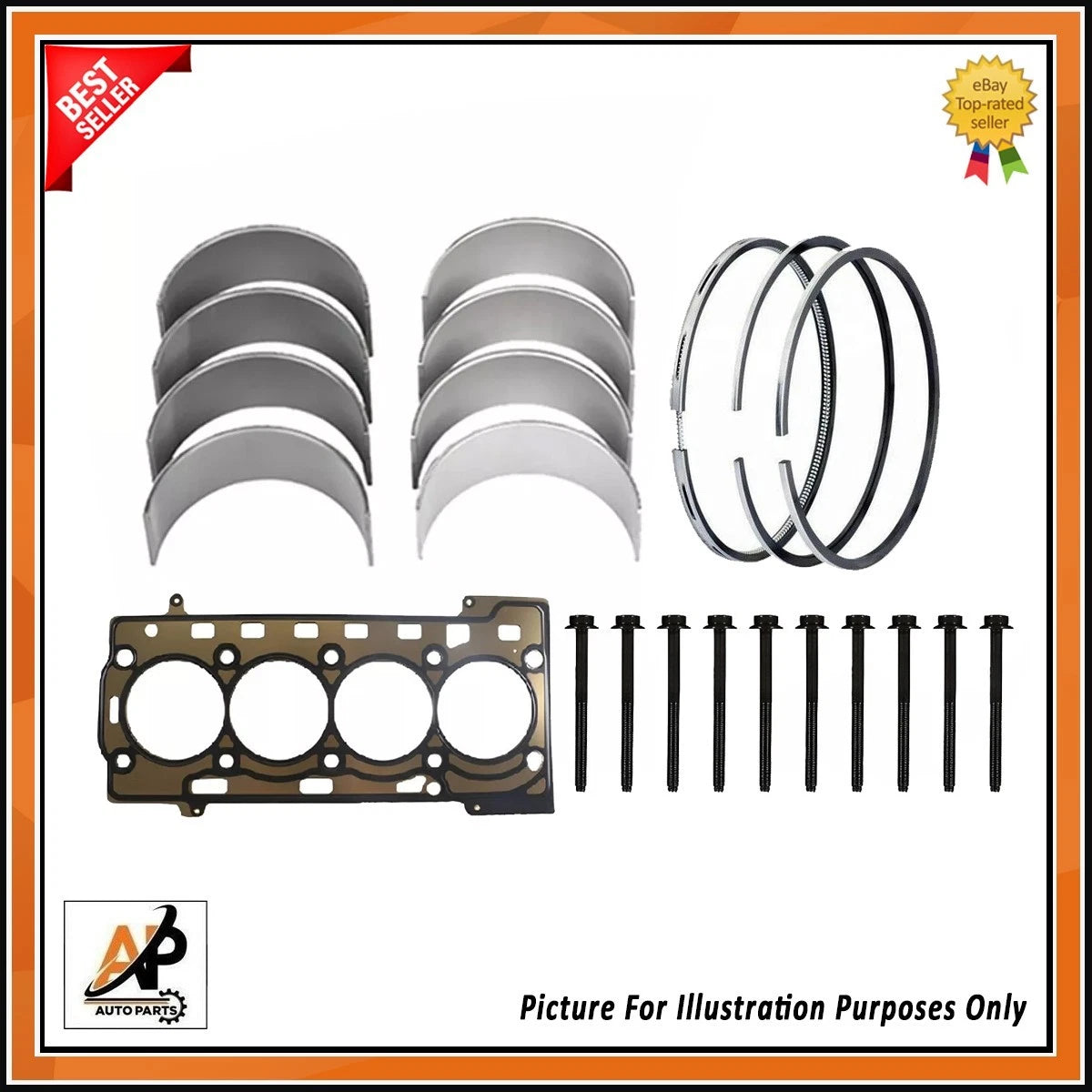 Conrod Bearings Set with Piston Ring Gasket for Volkswagen Sharan 2.0 (2011–2020)