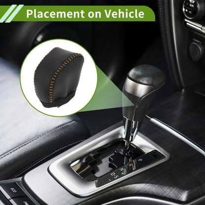 Gear Shift Knob Cover for Lexus NX250 2022-2023 Black Brown Faux Leather