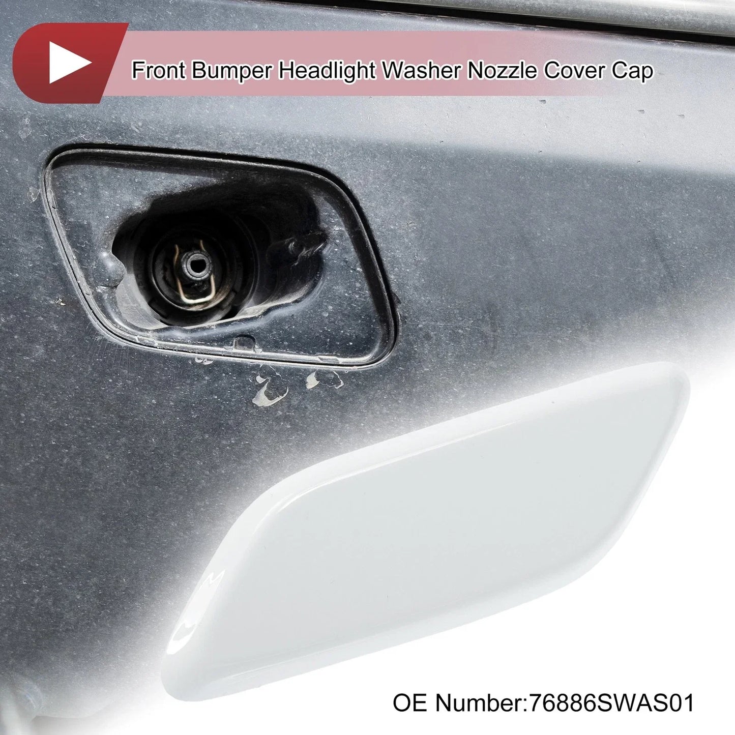 Front Left Washer Nozzle Cover for Honda CR-V MK3 Facelift (2009-2011) White