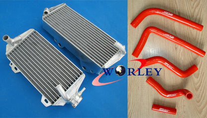 Aluminum Radiator & Orange Hose for Suzuki RMZ450 (2008-2015)