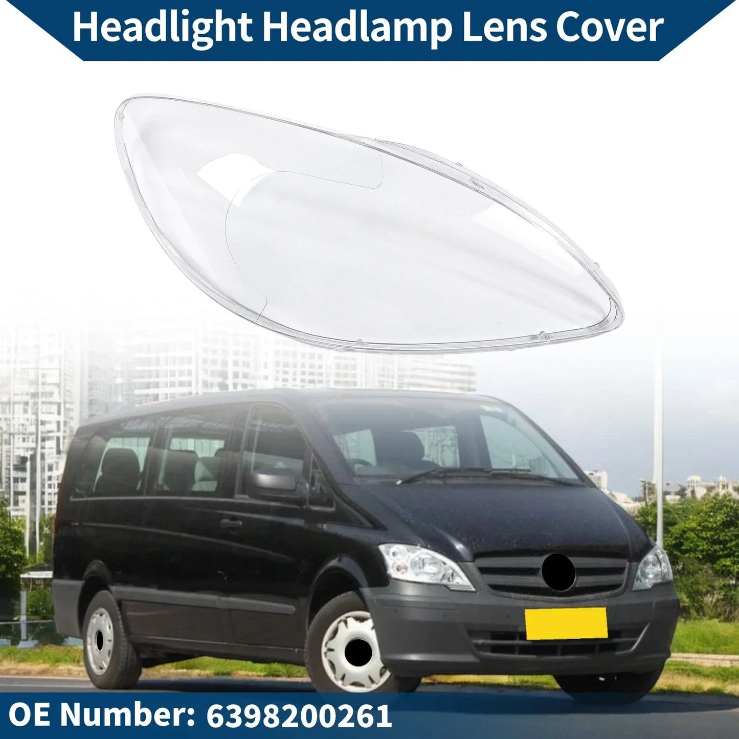 Car Front Right Headlight Lens Cover for Mercedes-Benz Viano (2003-2014)