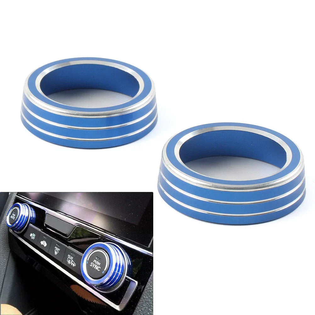 Climate Switch Knob Ring Cover Trim for Honda Civic 2016-2021 Blue