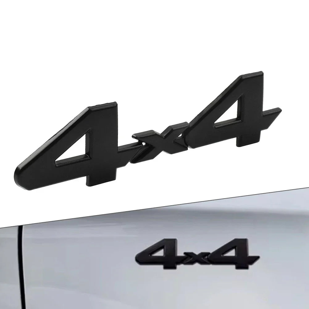 4X4 3D Rear Tailgate Emblem Badge Overlay Decal for Universal Cars Black